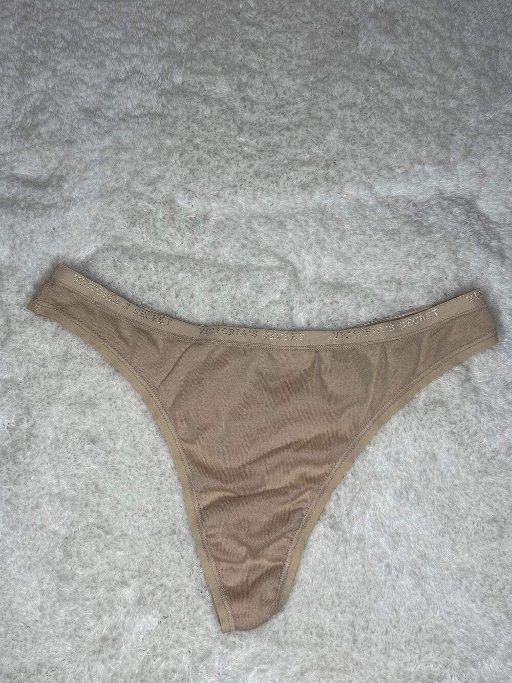 Victoria’s Secret Signature Logo Waistband Tan Thong M Y2K NWT